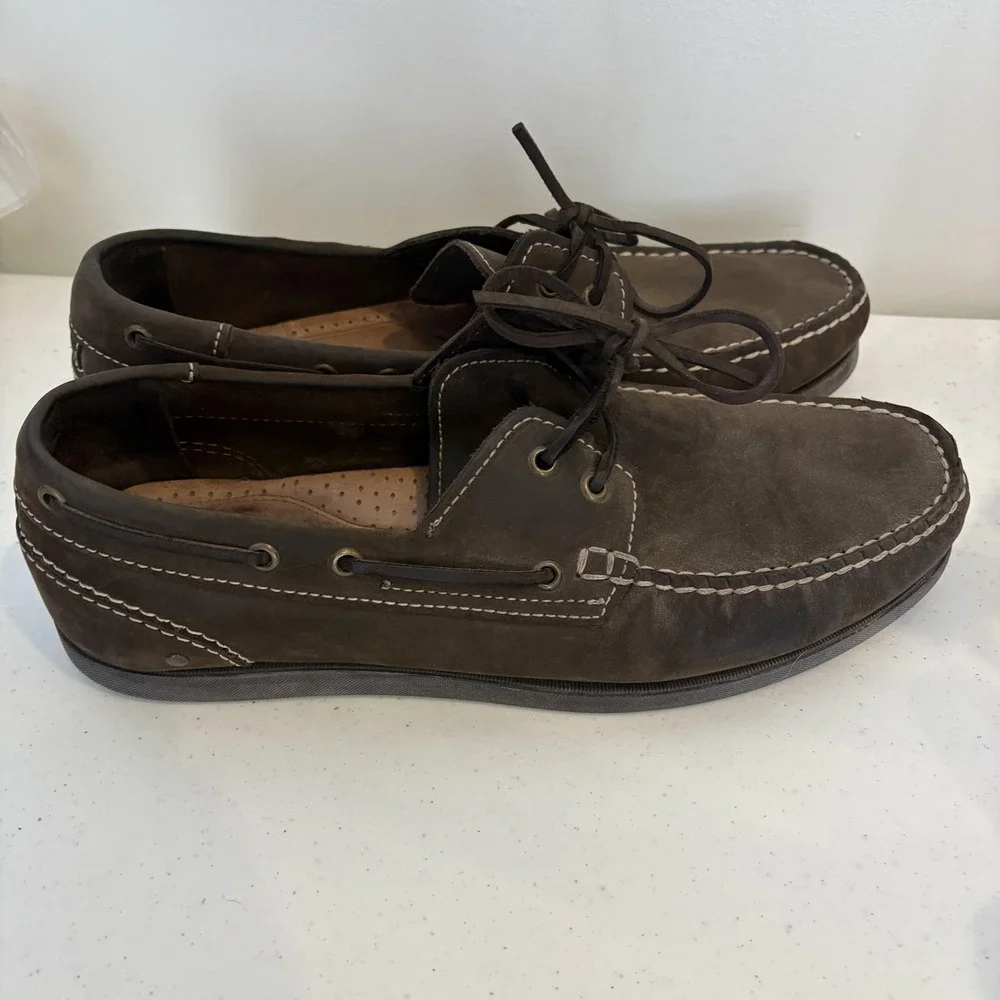 Johnston & Murphy Shoes Mens Size 11.5 Boat Moc Toe Deck‎ Casual Leather J&M